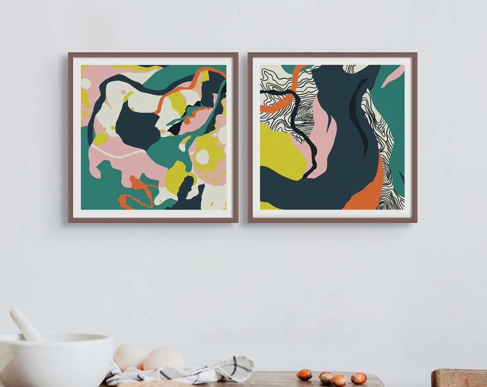 Set of Two Abstract Artworks