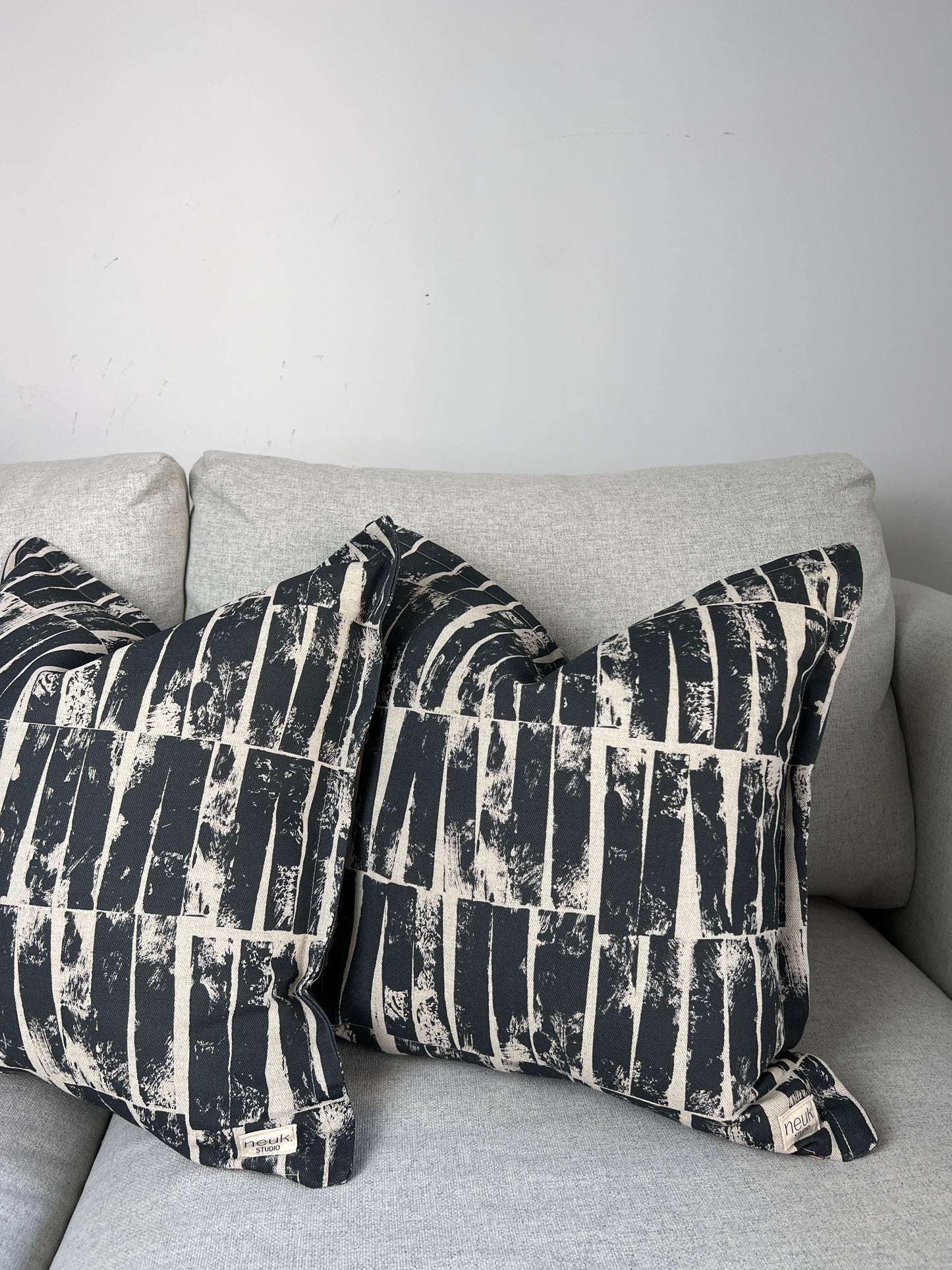 Otis - Black Charcoal linen cushion