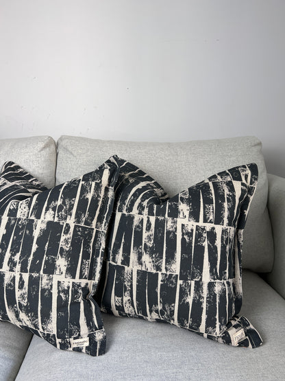 Otis - Black Charcoal linen cushion