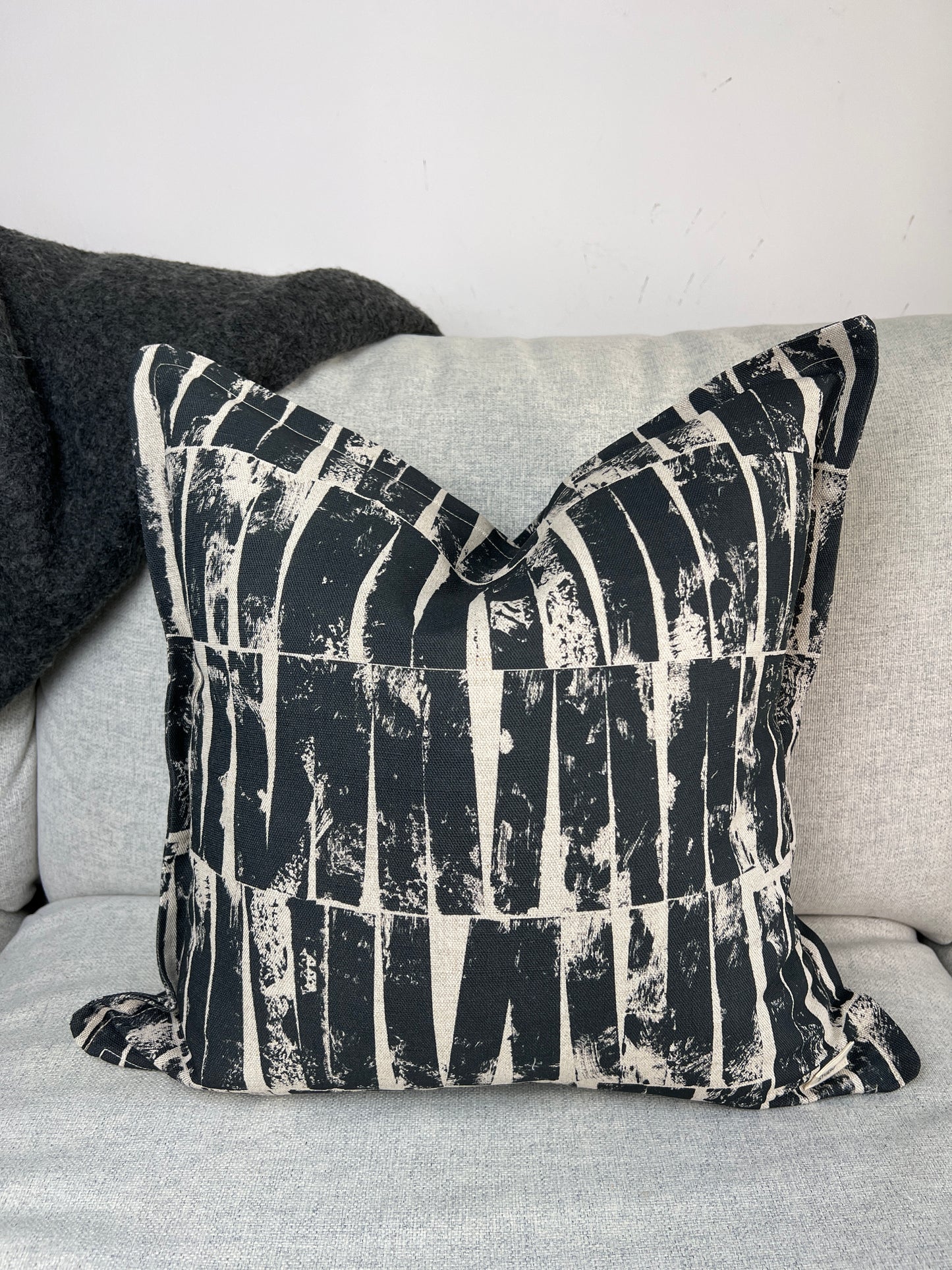 Otis - Black Charcoal linen cushion