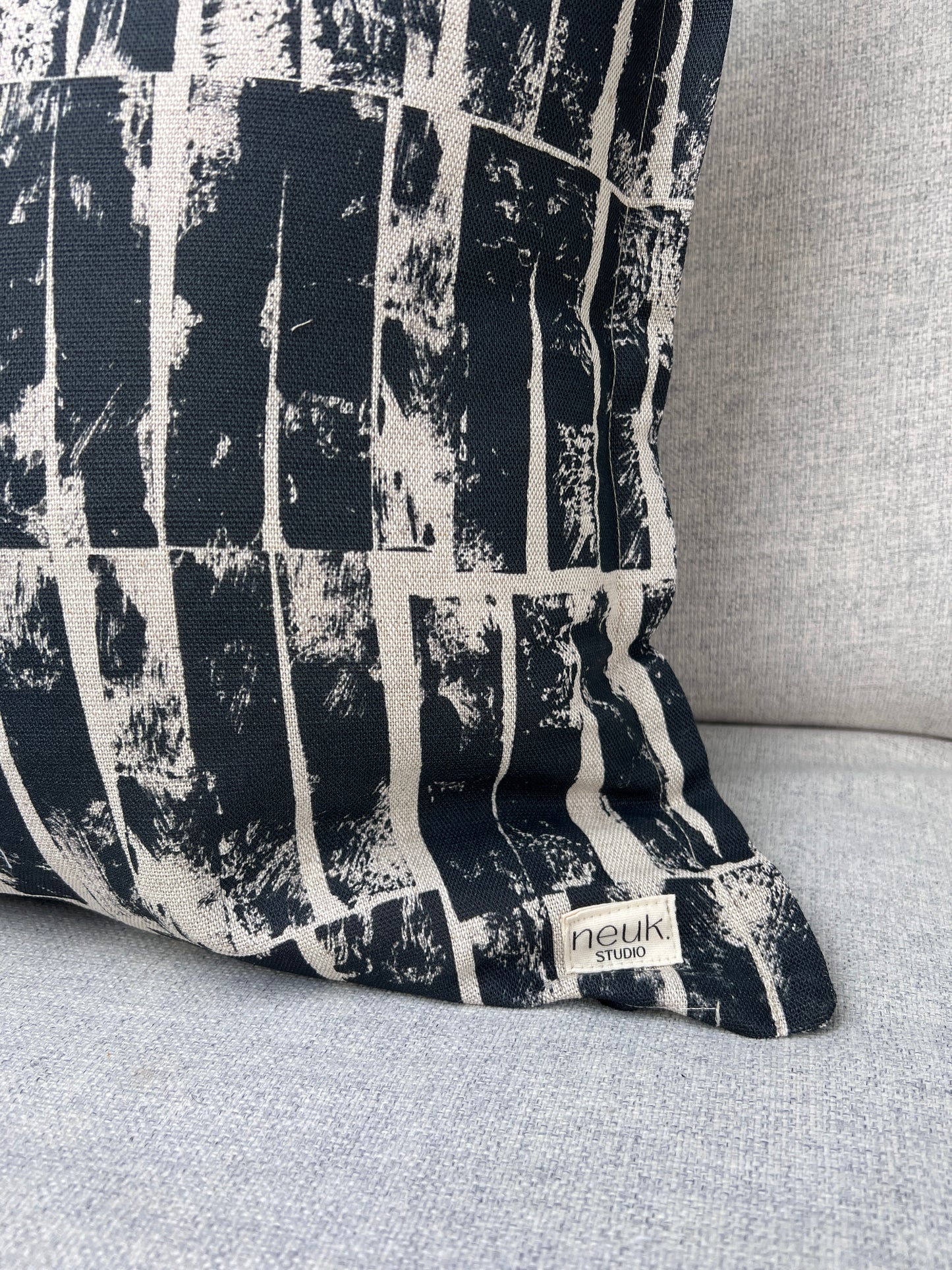 Otis - Black Charcoal linen cushion