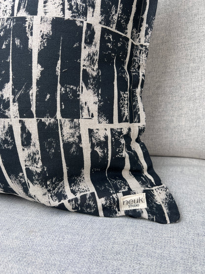 Otis - Black Charcoal linen cushion