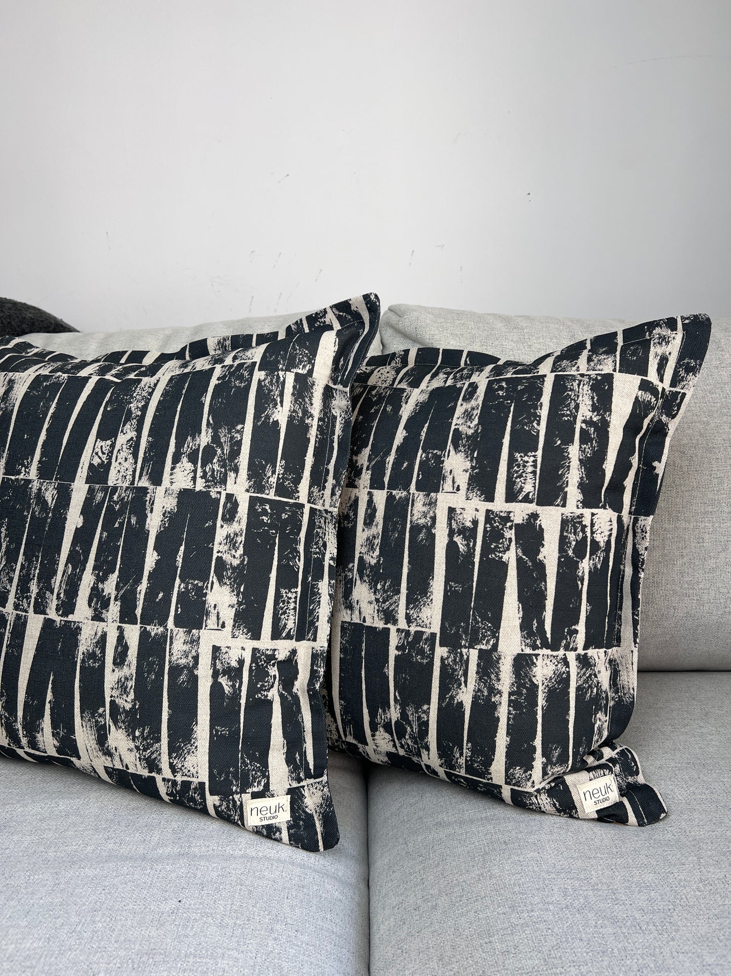 Otis - Black Charcoal linen cushion