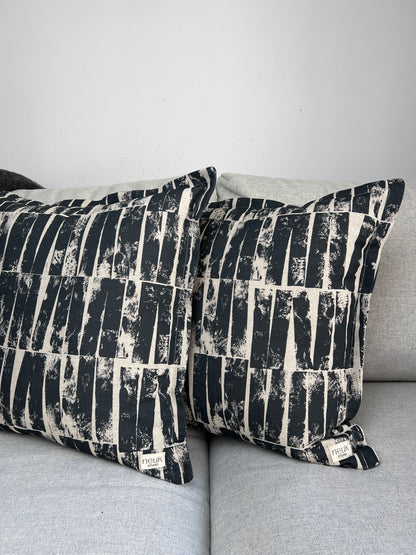 Otis - Black Charcoal linen cushion