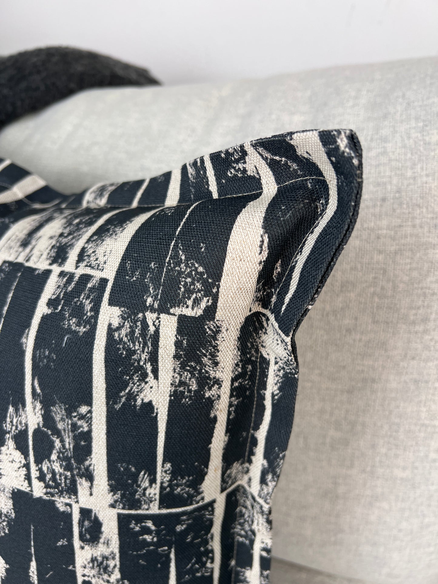 Otis - Black Charcoal linen cushion