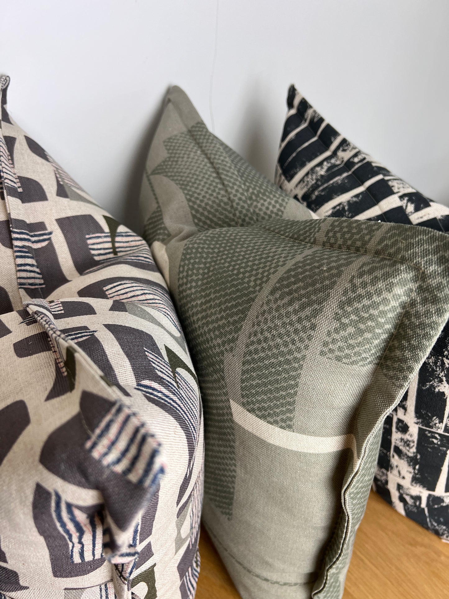 Thea Dappled - Sage & Caper linen cushion