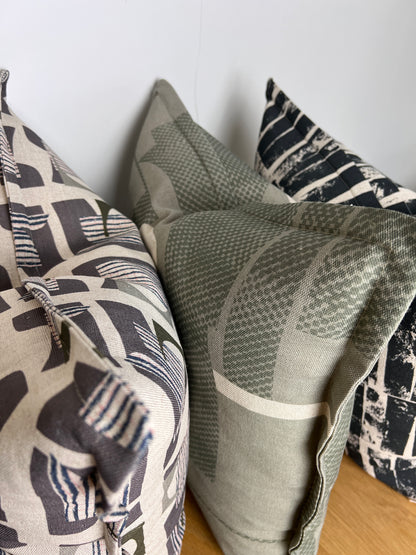 Thea Dappled - Sage & Caper linen cushion