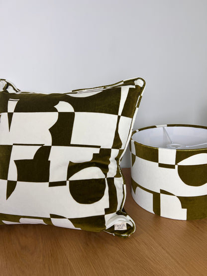 Arlo - Green Ochre velvet cushion
