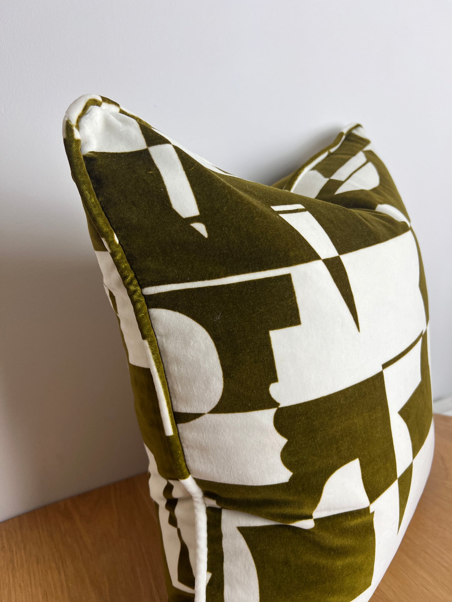 Arlo - Green Ochre velvet cushion