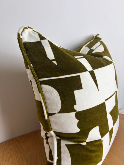 Arlo - Green Ochre velvet cushion