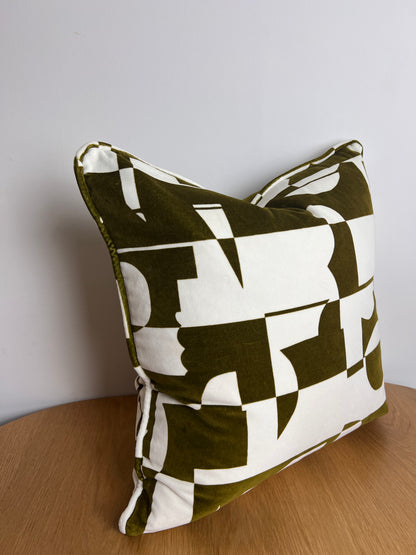 Arlo - Green Ochre velvet cushion