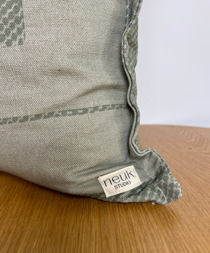 Thea Dappled - Sage & Caper linen cushion
