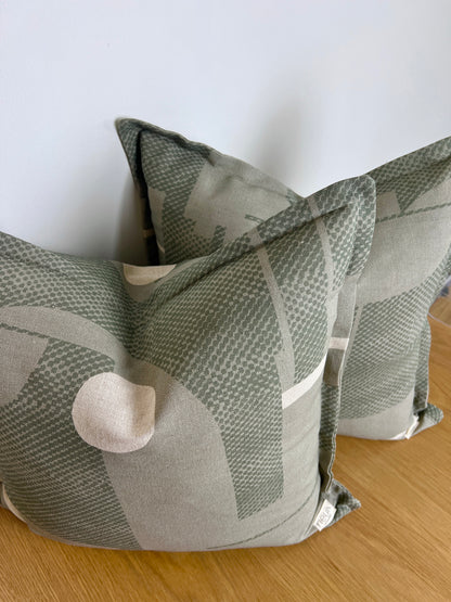 Thea Dappled - Sage & Caper linen cushion