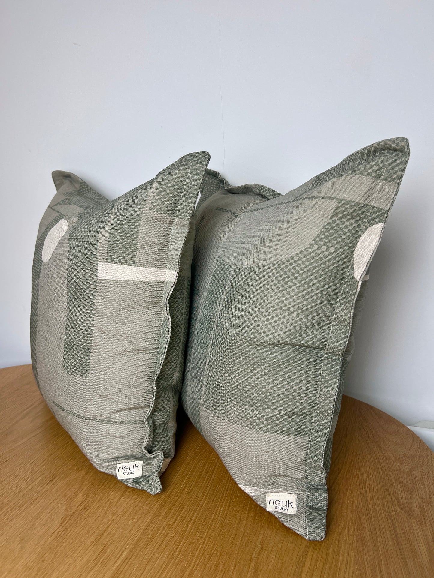 Thea Dappled - Sage & Caper linen cushion